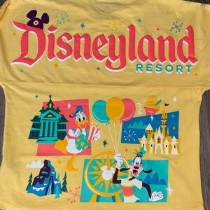 Disneyland Yellow Long Sleeve Tshirt Vintage Souvenir Style Shirt Unisex Size M